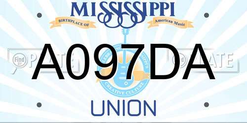A097DA Mississippi License Plate