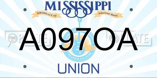 A097OA Mississippi License Plate