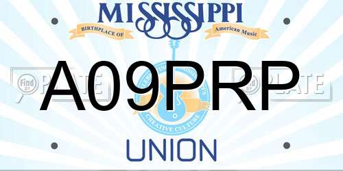 A09PRP Mississippi License Plate