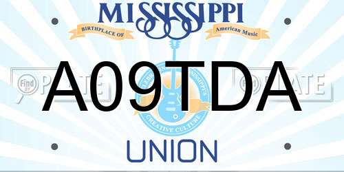A09TDA Mississippi License Plate