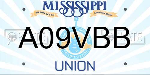A09VBB Mississippi License Plate