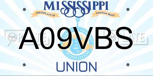 A09VBS Mississippi License Plate