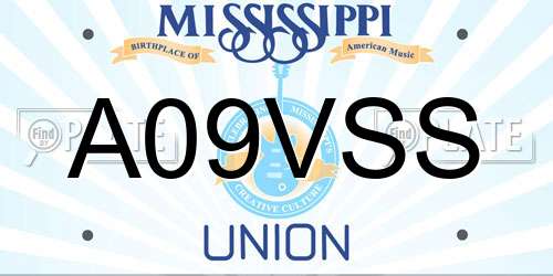 A09VSS Mississippi License Plate