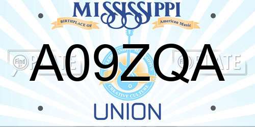 A09ZQA Mississippi License Plate