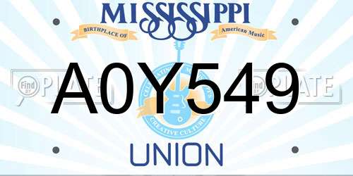 A0Y549 Mississippi License Plate
