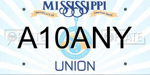 A10ANY Mississippi License Plate