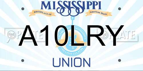 A10LRY Mississippi License Plate