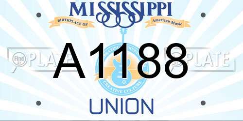 A1188 Mississippi License Plate