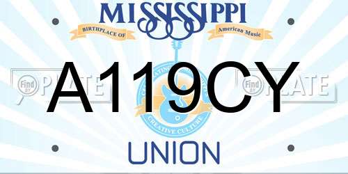 A119CY Mississippi License Plate