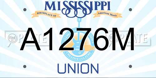 A1276M Mississippi License Plate