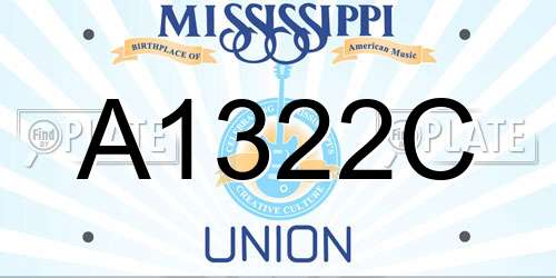 A1322C Mississippi License Plate