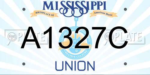 A1327C Mississippi License Plate