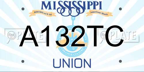 A132TC Mississippi License Plate
