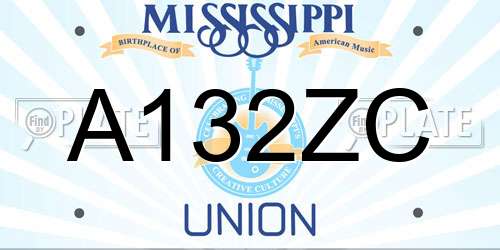 A132ZC Mississippi License Plate