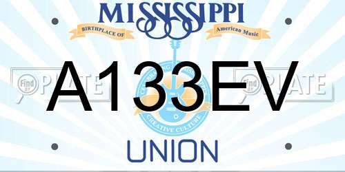 A133EV Mississippi License Plate