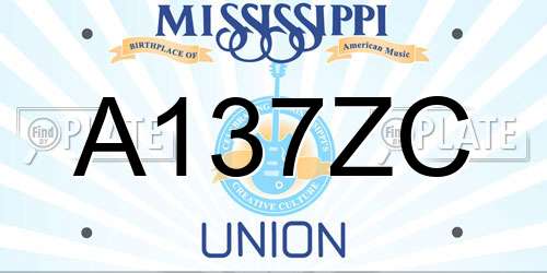 A137ZC Mississippi License Plate