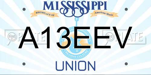 A13EEV Mississippi License Plate