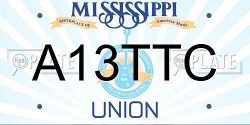 A13TTC Mississippi License Plate