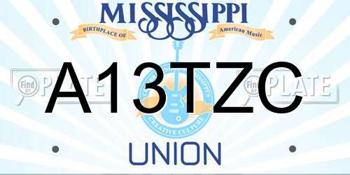 A13TZC Mississippi License Plate