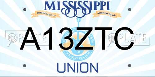 A13ZTC Mississippi License Plate