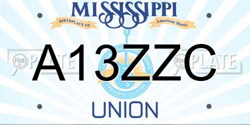 A13ZZC Mississippi License Plate
