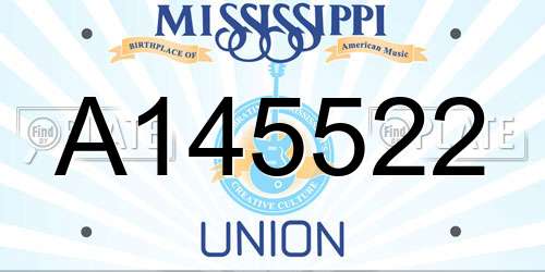 A145522 Mississippi License Plate