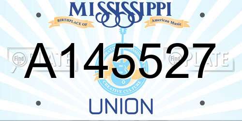 A145527 Mississippi License Plate