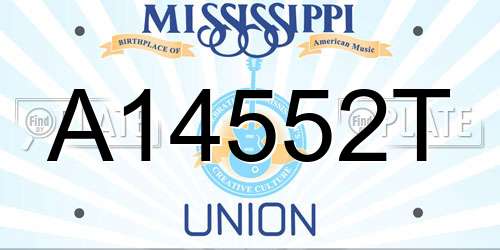 A14552T Mississippi License Plate