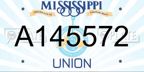 A145572 Mississippi License Plate
