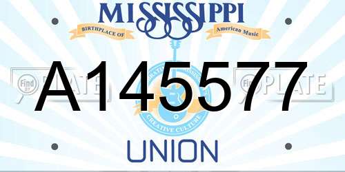 A145577 Mississippi License Plate