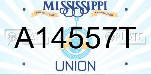 A14557T Mississippi License Plate