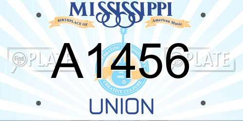 A1456 Mississippi License Plate