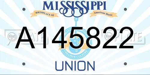 A145822 Mississippi License Plate