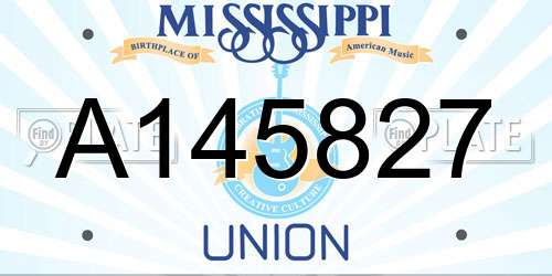 A145827 Mississippi License Plate