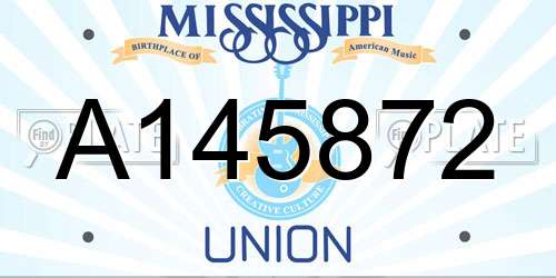 A145872 Mississippi License Plate