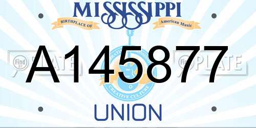 A145877 Mississippi License Plate