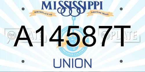 A14587T Mississippi License Plate
