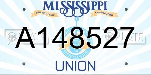 A148527 Mississippi License Plate