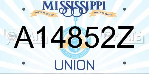A14852Z Mississippi License Plate