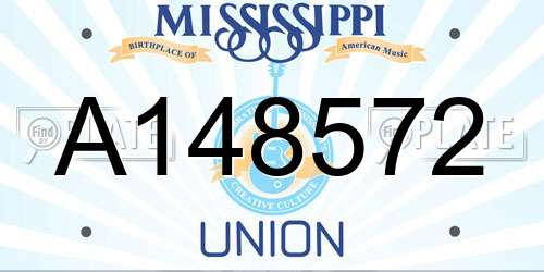 A148572 Mississippi License Plate