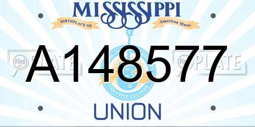 A148577 Mississippi License Plate