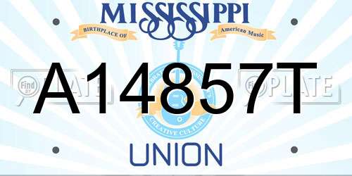 A14857T Mississippi License Plate