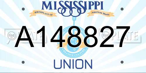 A148827 Mississippi License Plate