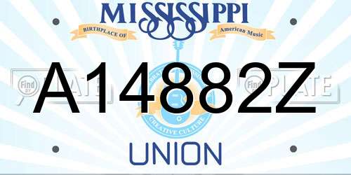 A14882Z Mississippi License Plate