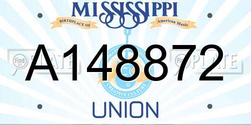 A148872 Mississippi License Plate