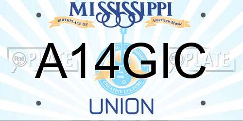 A14GIC Mississippi License Plate