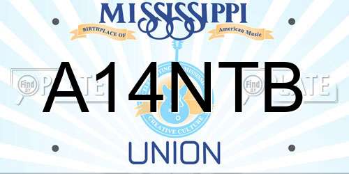 A14NTB Mississippi License Plate