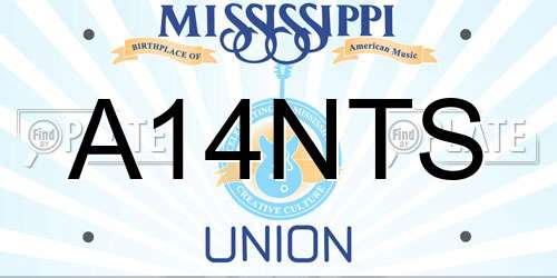A14NTS Mississippi License Plate