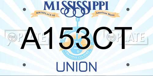 A153CT Mississippi License Plate