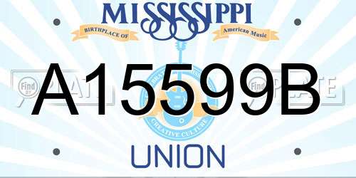 A15599B Mississippi License Plate